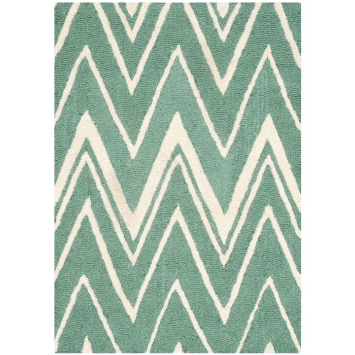 SAFAVIEH Cambridge CAM711T Handmade Teal / Ivory Rug Image 8