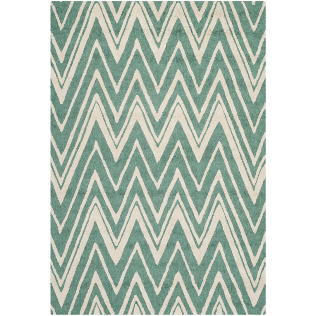 SAFAVIEH Cambridge CAM711T Handmade Teal / Ivory Rug Image 9