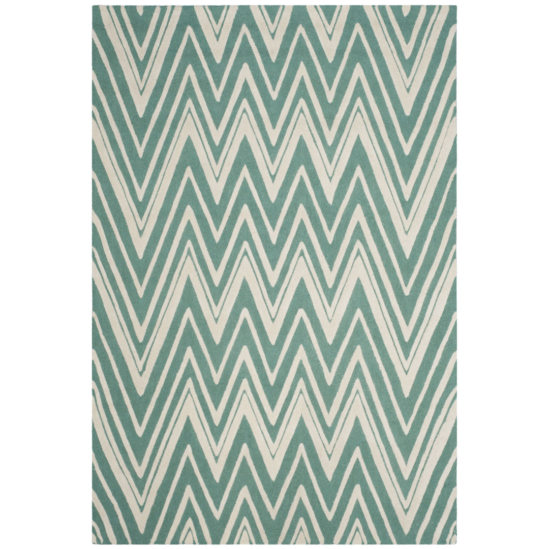 SAFAVIEH Cambridge CAM711T Handmade Teal / Ivory Rug Image 10