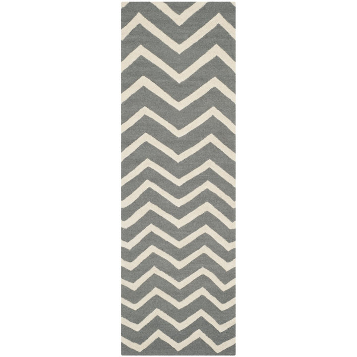 SAFAVIEH Cambridge CAM714D Dark Grey / Ivory Rug Image 1