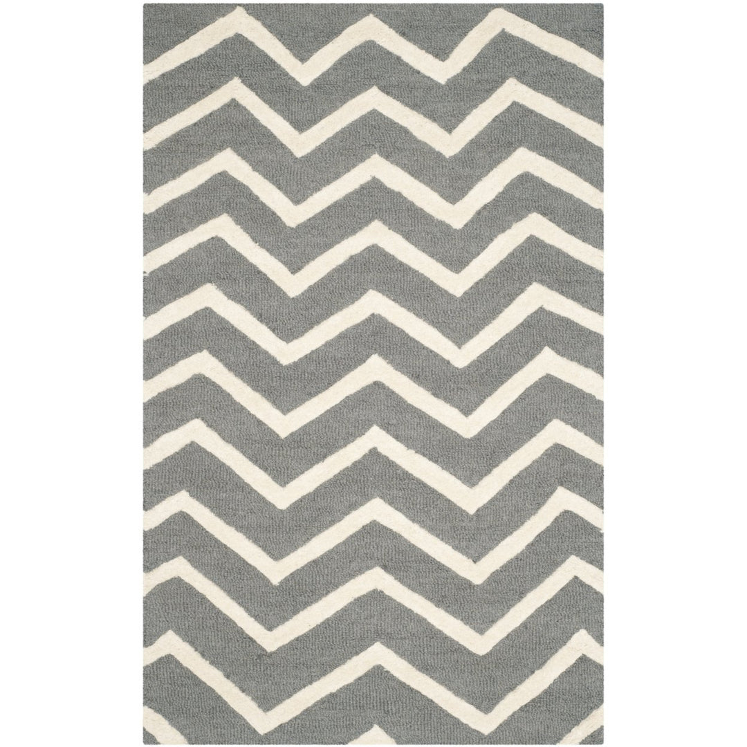 SAFAVIEH Cambridge CAM714D Dark Grey / Ivory Rug Image 1