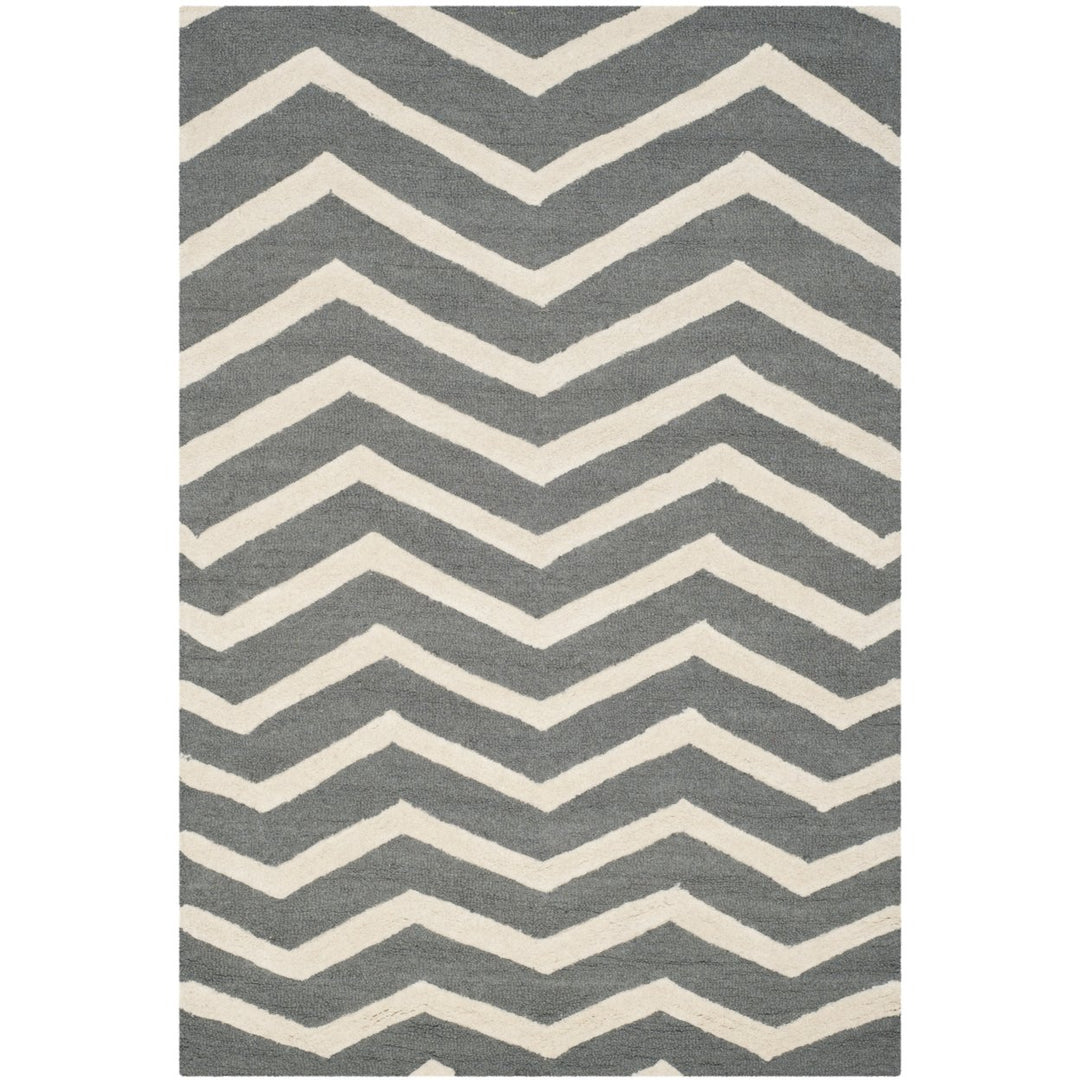 SAFAVIEH Cambridge CAM714D Dark Grey / Ivory Rug Image 1