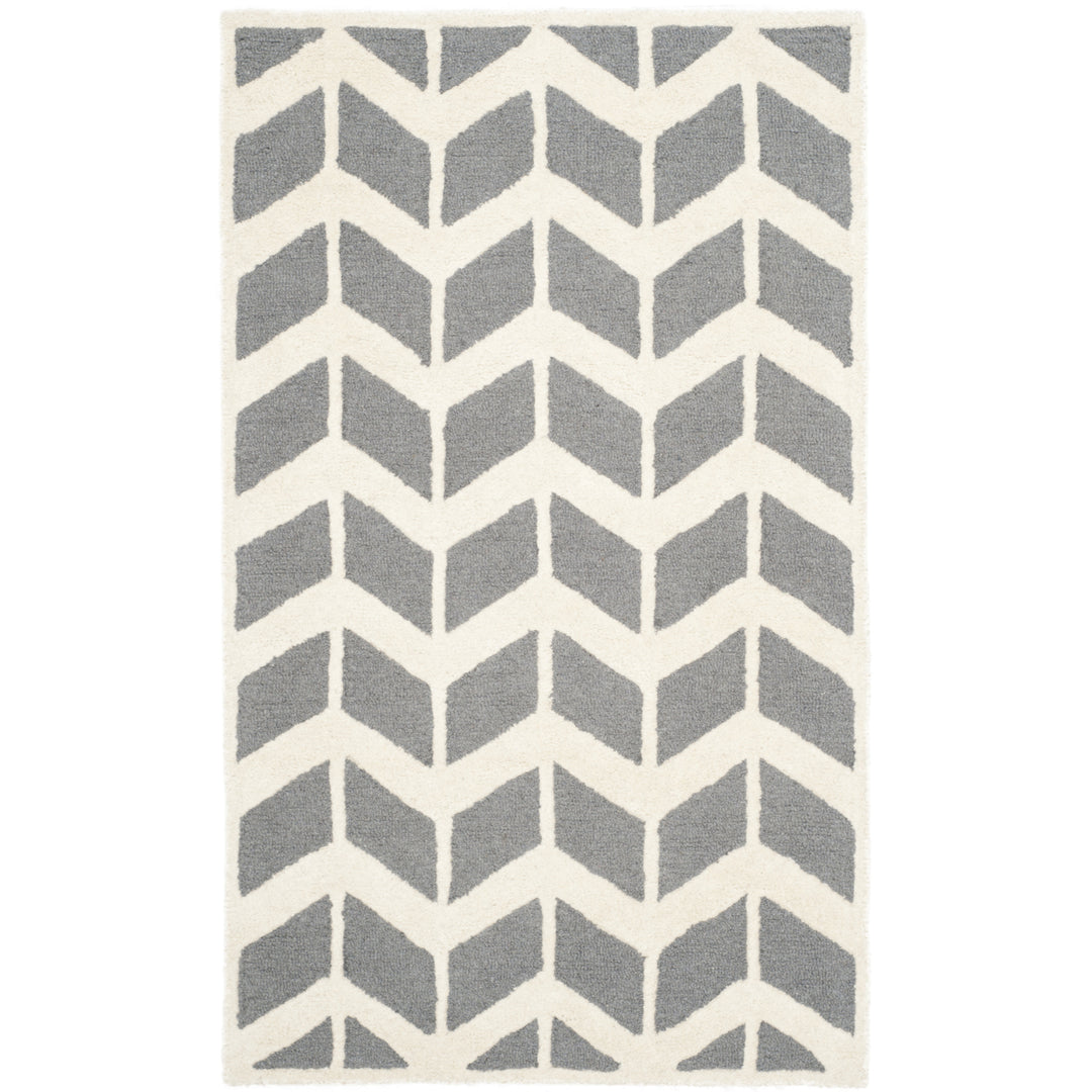 SAFAVIEH Cambridge CAM718D Dark Grey / Ivory Rug Image 9