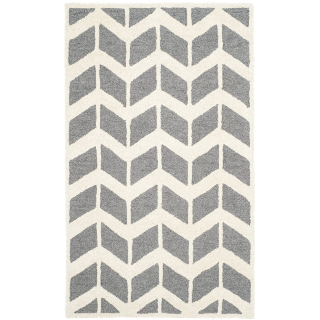 SAFAVIEH Cambridge CAM718D Dark Grey / Ivory Rug Image 1