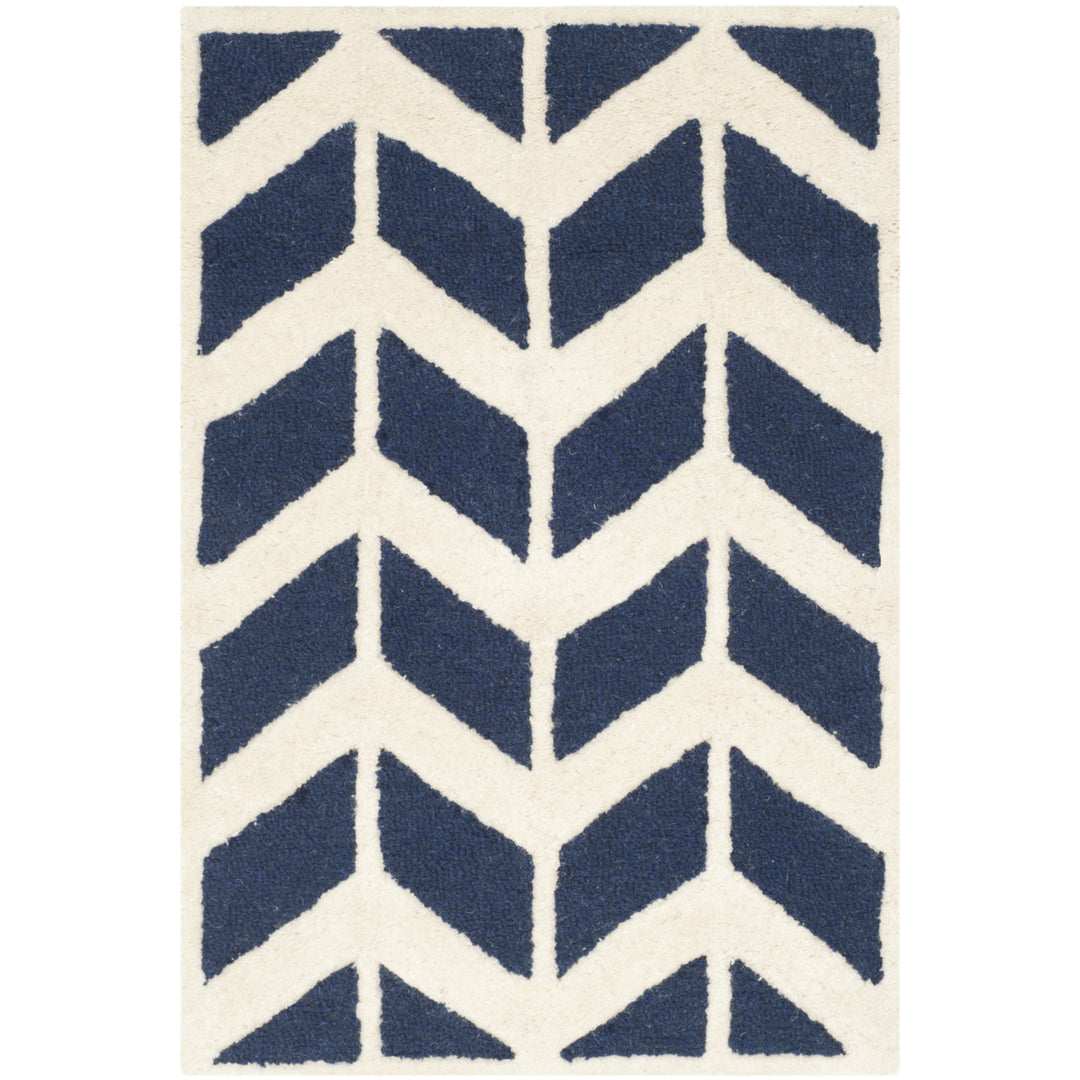 SAFAVIEH Cambridge CAM718M Handmade Navy / Ivory Rug Image 8