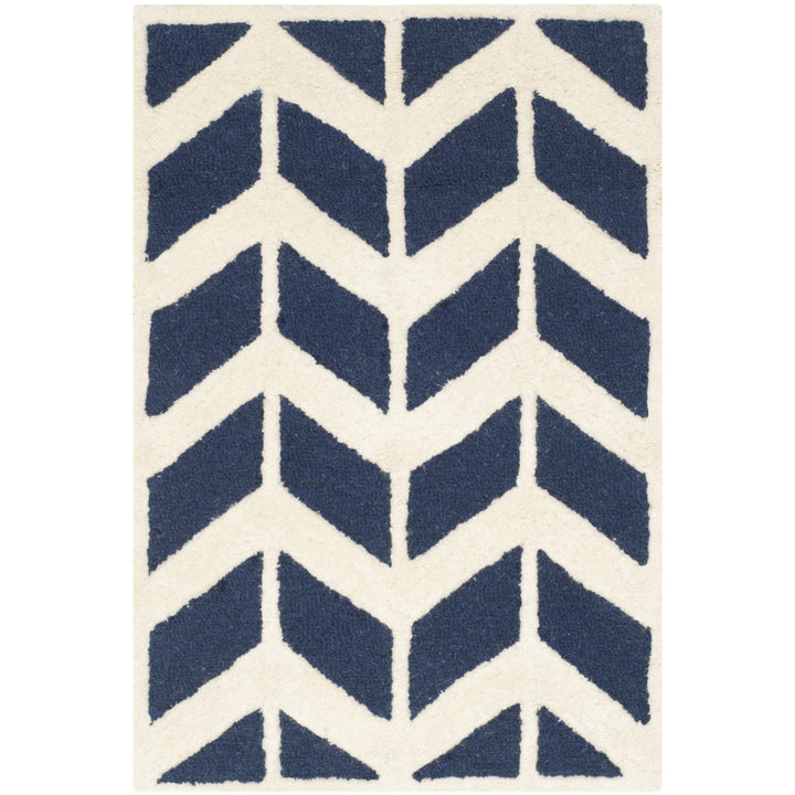 SAFAVIEH Cambridge CAM718M Handmade Navy / Ivory Rug Image 8