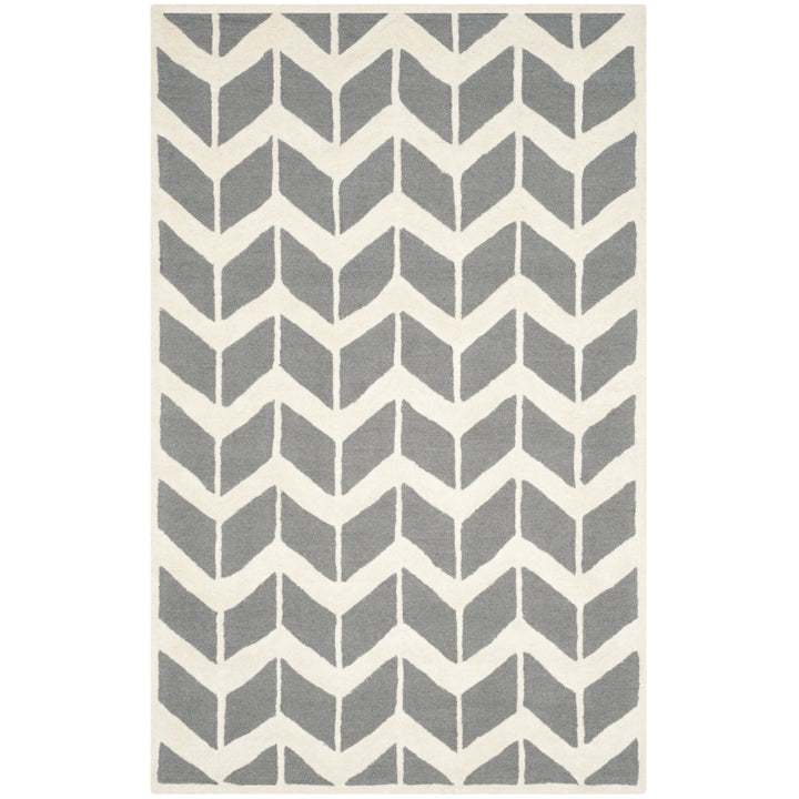 SAFAVIEH Cambridge CAM718D Dark Grey / Ivory Rug Image 10