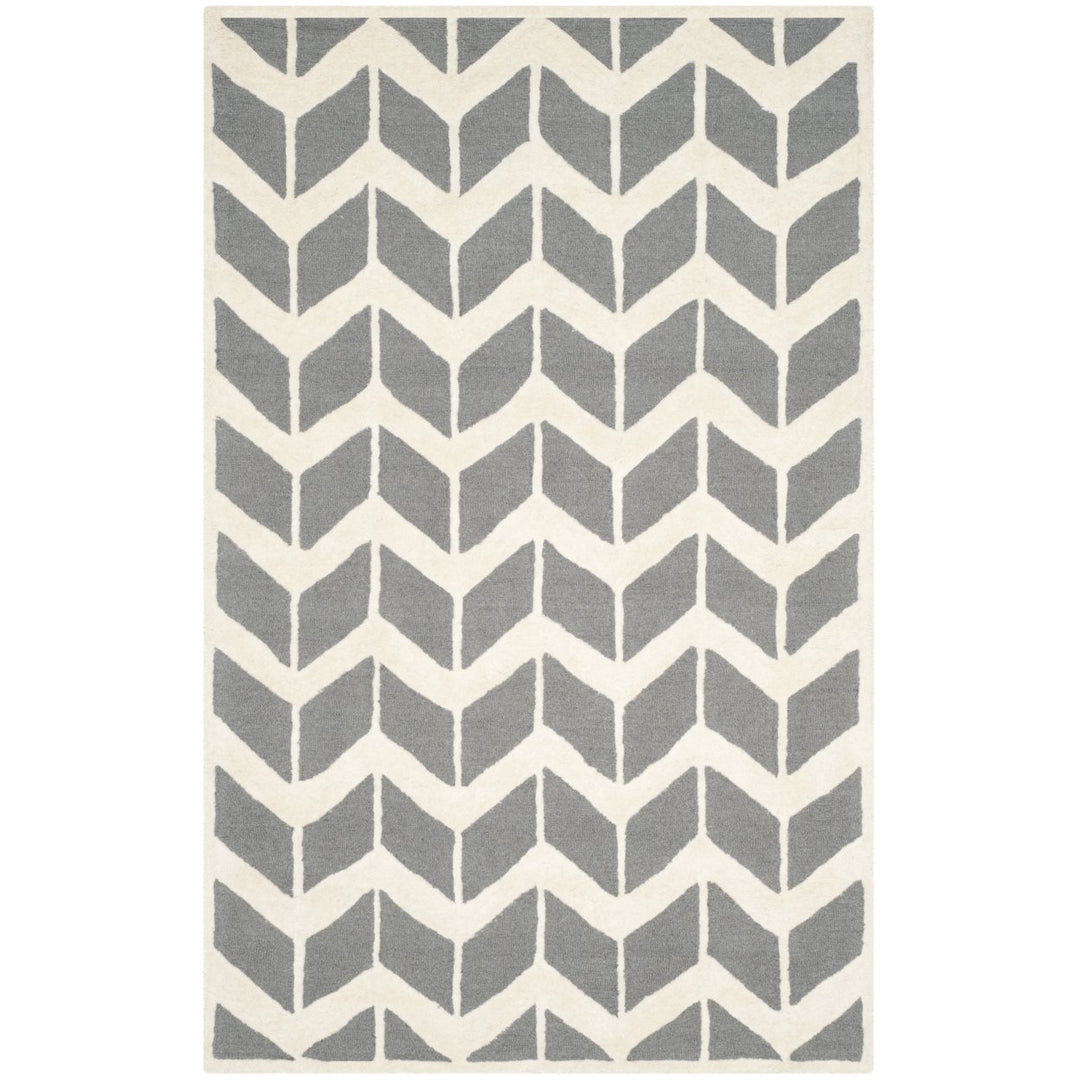 SAFAVIEH Cambridge CAM718D Dark Grey / Ivory Rug Image 1