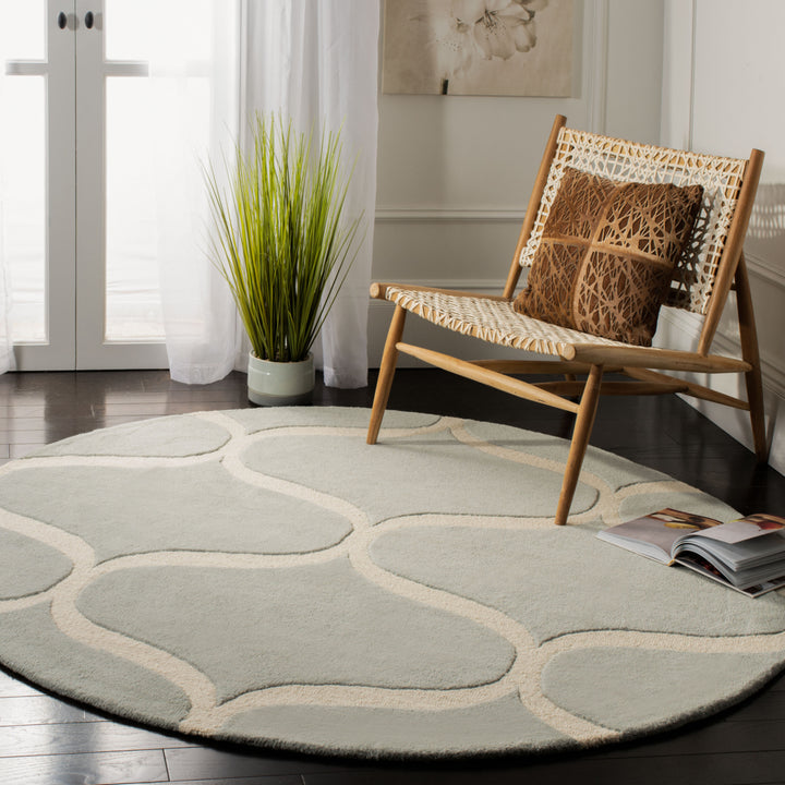 SAFAVIEH Cambridge CAM730G Handmade Grey / Ivory Rug Image 2