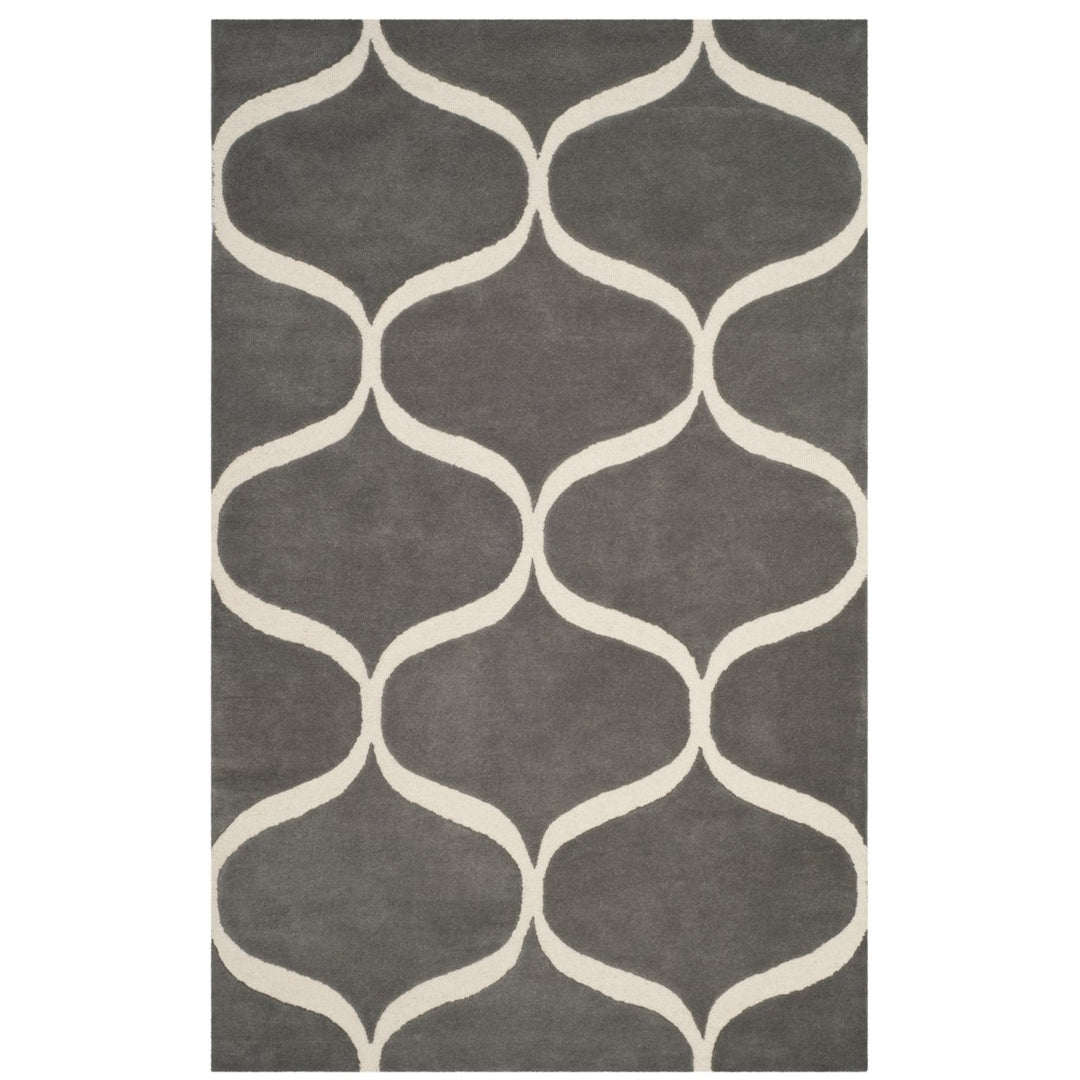 SAFAVIEH Cambridge CAM730D Dark Grey / Ivory Rug Image 1