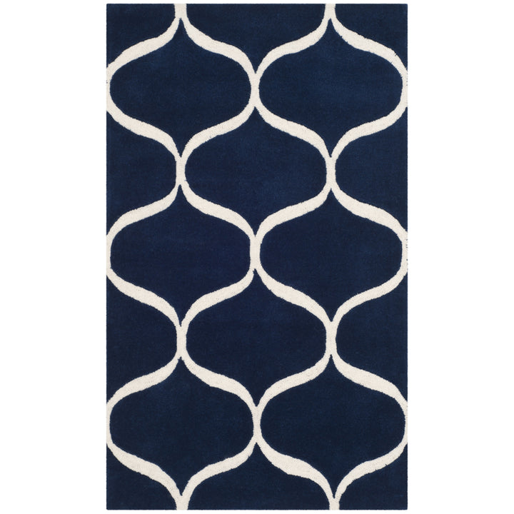 SAFAVIEH Cambridge CAM730M Dark Blue / Ivory Rug Image 9