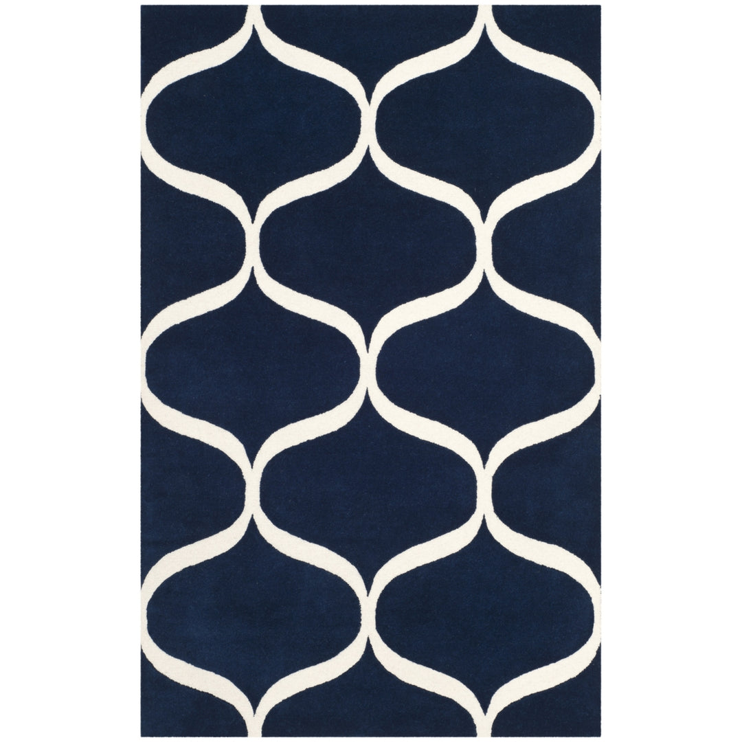 SAFAVIEH Cambridge CAM730M Dark Blue / Ivory Rug Image 10