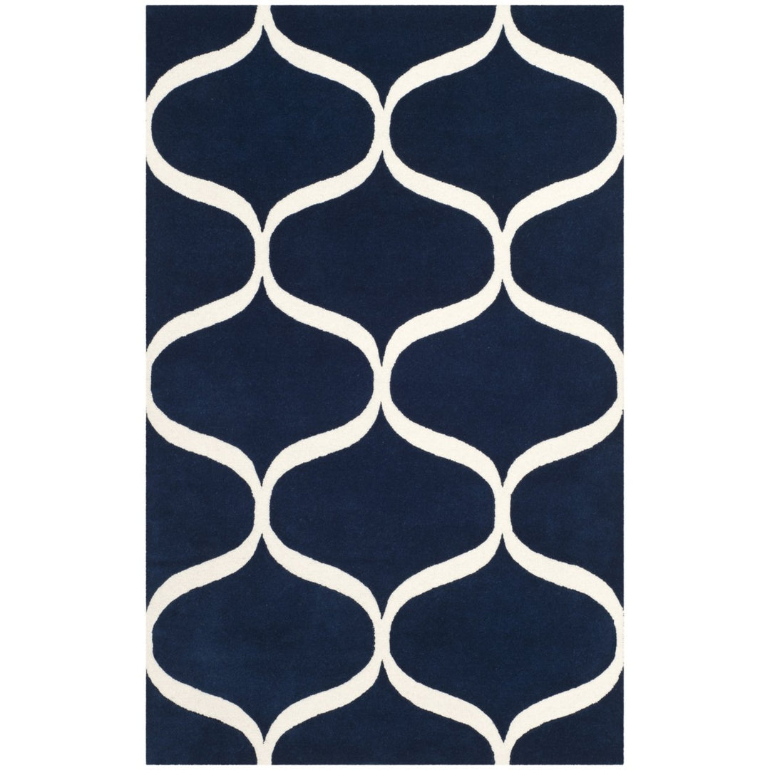 SAFAVIEH Cambridge CAM730M Dark Blue / Ivory Rug Image 1