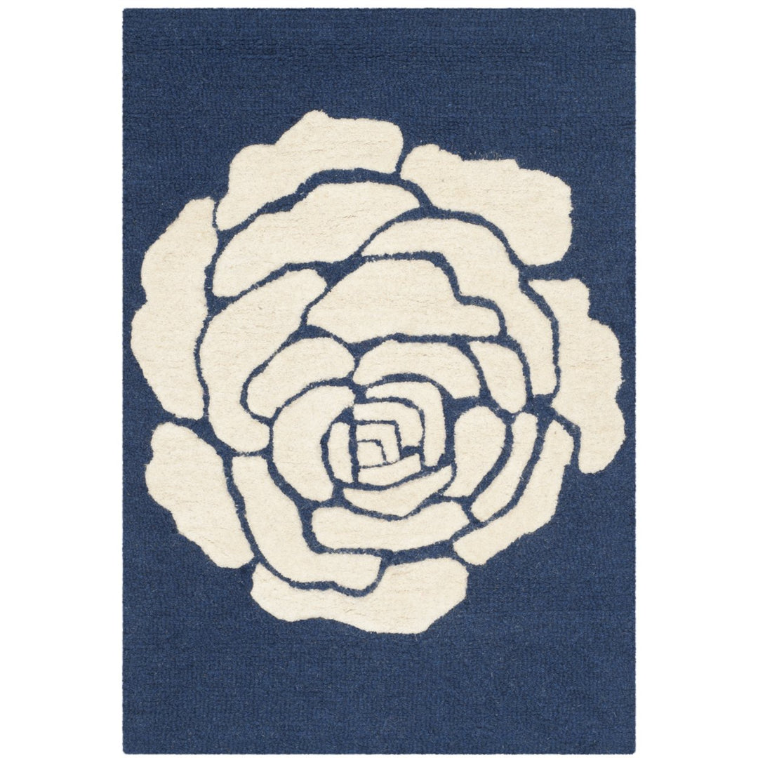 SAFAVIEH Cambridge CAM782M Handmade Navy / Ivory Rug Image 2