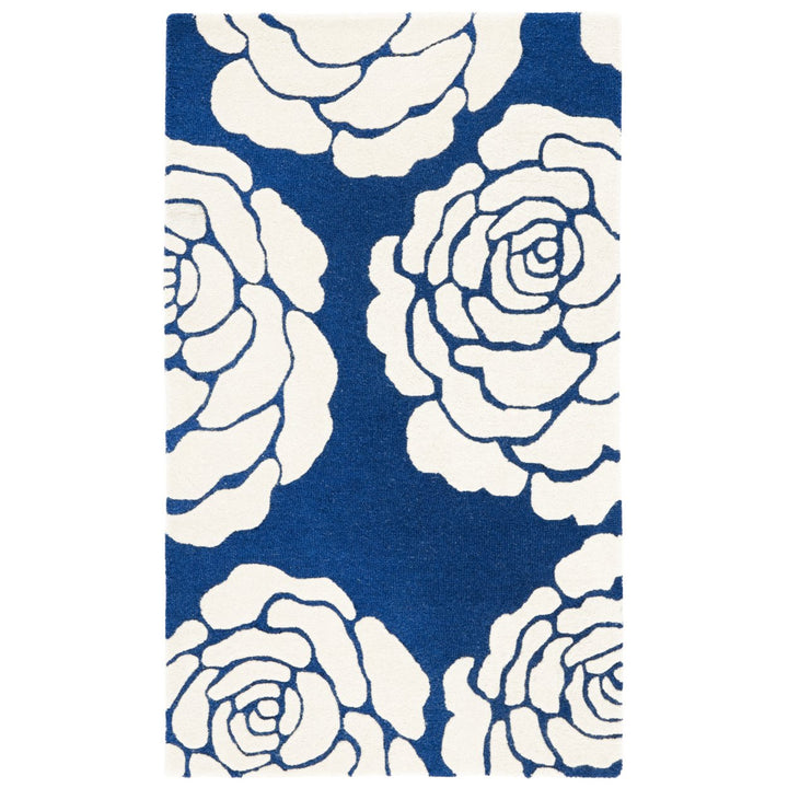 SAFAVIEH Cambridge CAM782M Handmade Navy / Ivory Rug Image 1