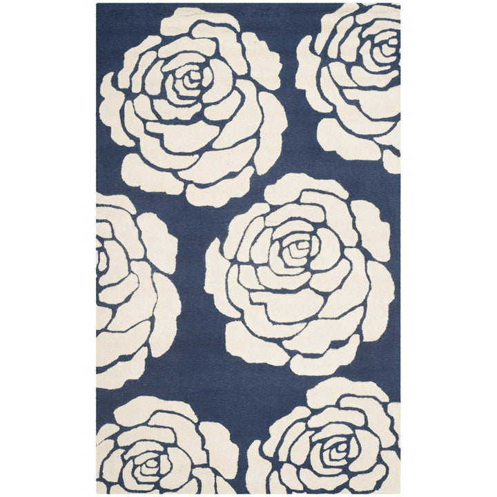 SAFAVIEH Cambridge CAM782M Handmade Navy / Ivory Rug Image 5