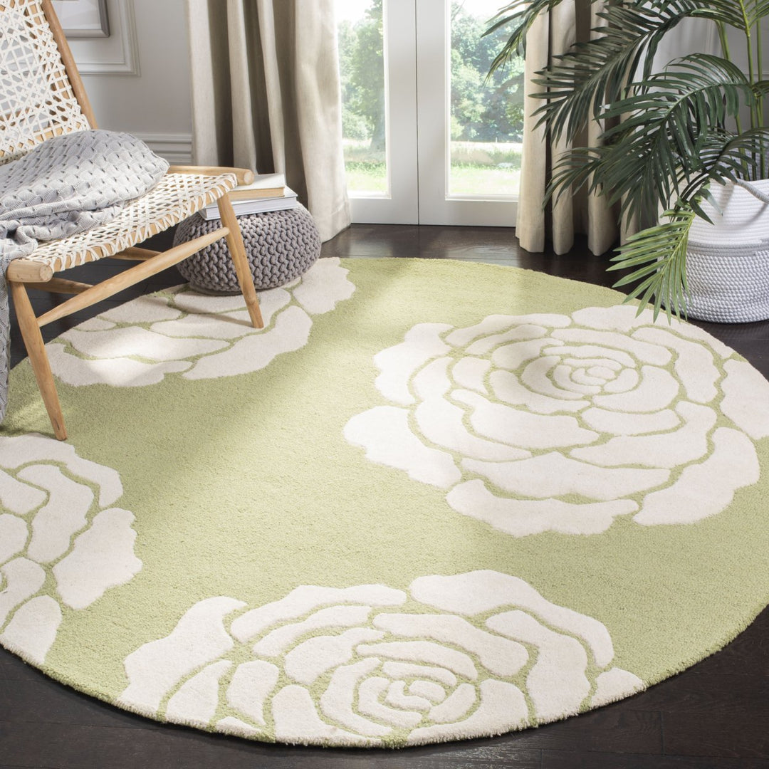 SAFAVIEH Cambridge CAM782N Handmade Lime / Ivory Rug Image 2