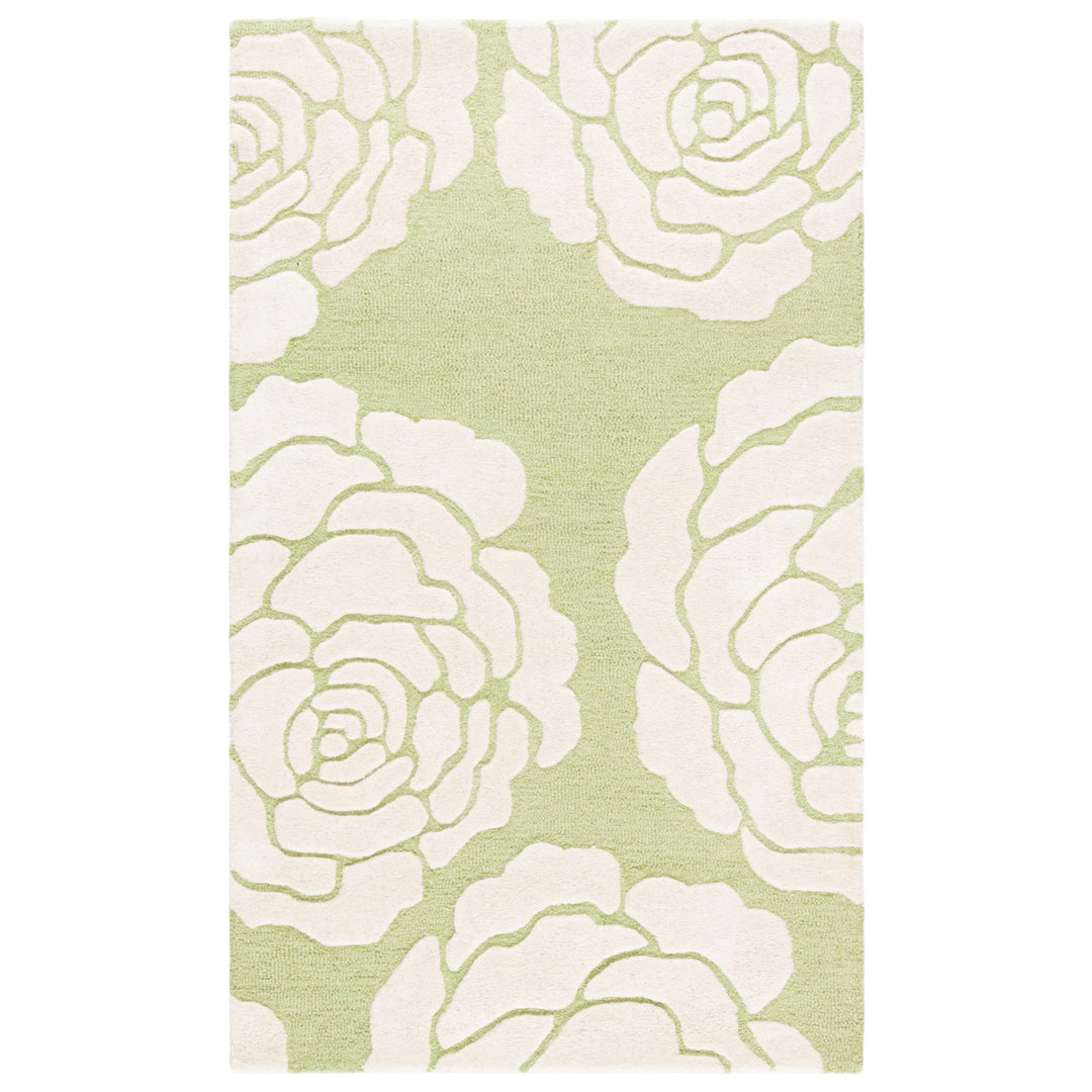 SAFAVIEH Cambridge CAM782N Handmade Lime / Ivory Rug Image 9