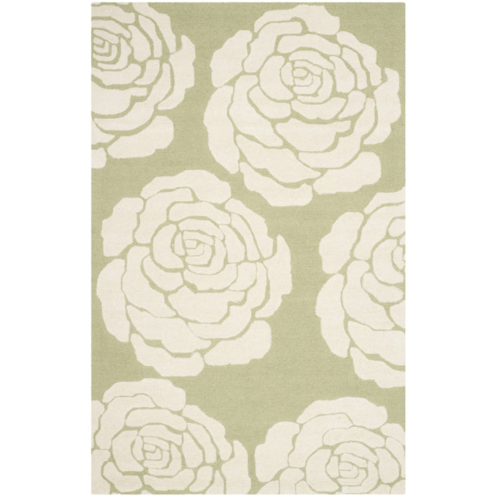 SAFAVIEH Cambridge CAM782N Handmade Lime / Ivory Rug Image 10