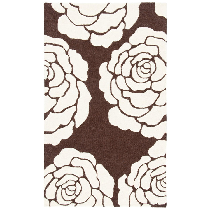 SAFAVIEH Cambridge CAM782R Handmade Brown / Ivory Rug Image 1