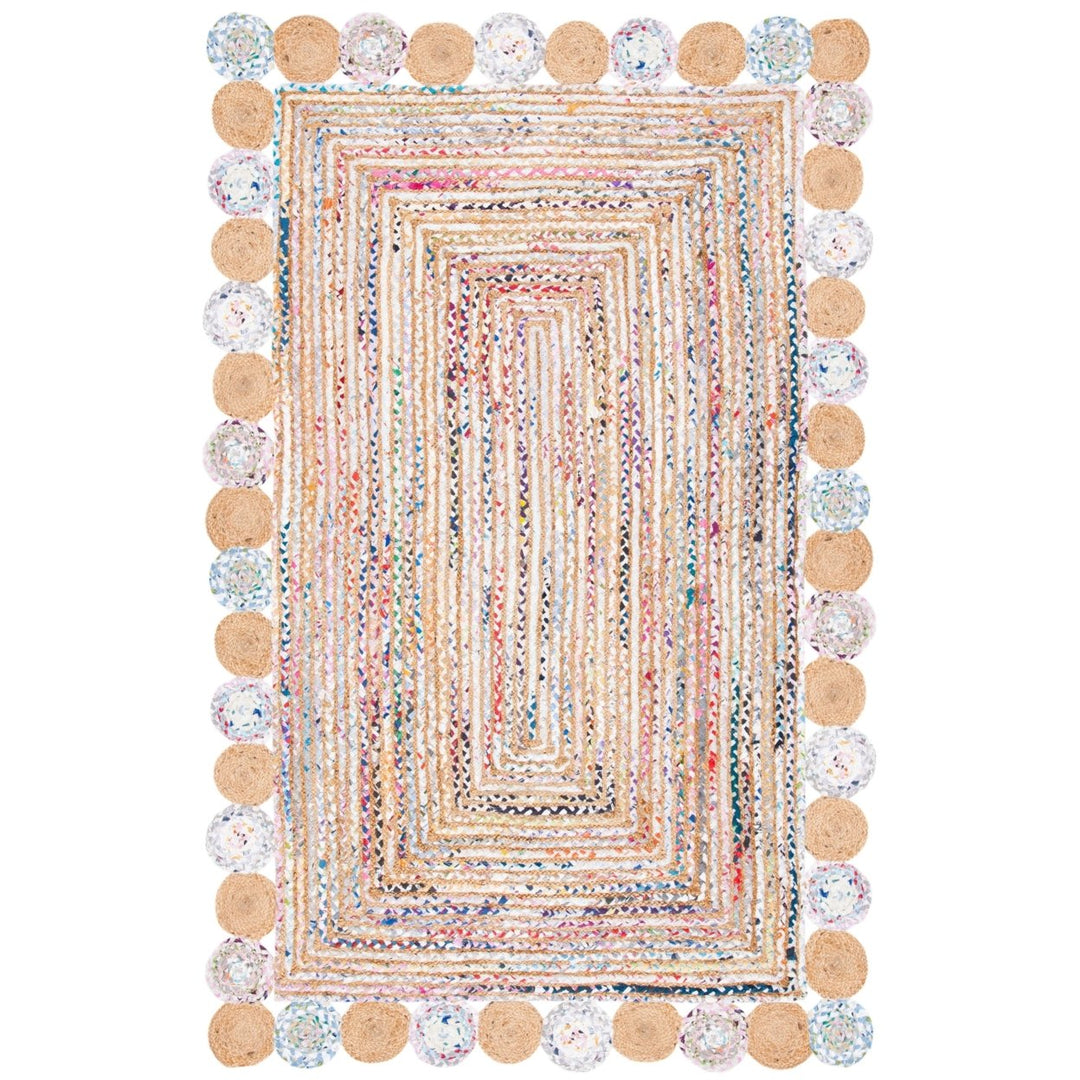 SAFAVIEH Cape Cod CAP201B Handwoven Beige / Multi Rug Image 1