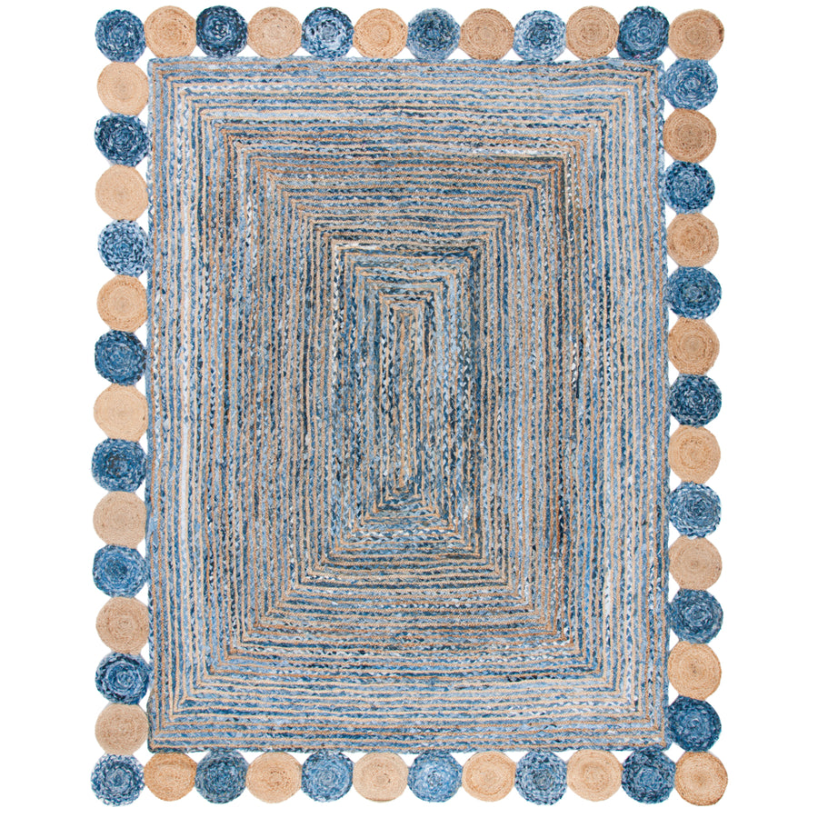 SAFAVIEH Cape Cod CAP201C Handwoven Blue / Beige Rug Image 1