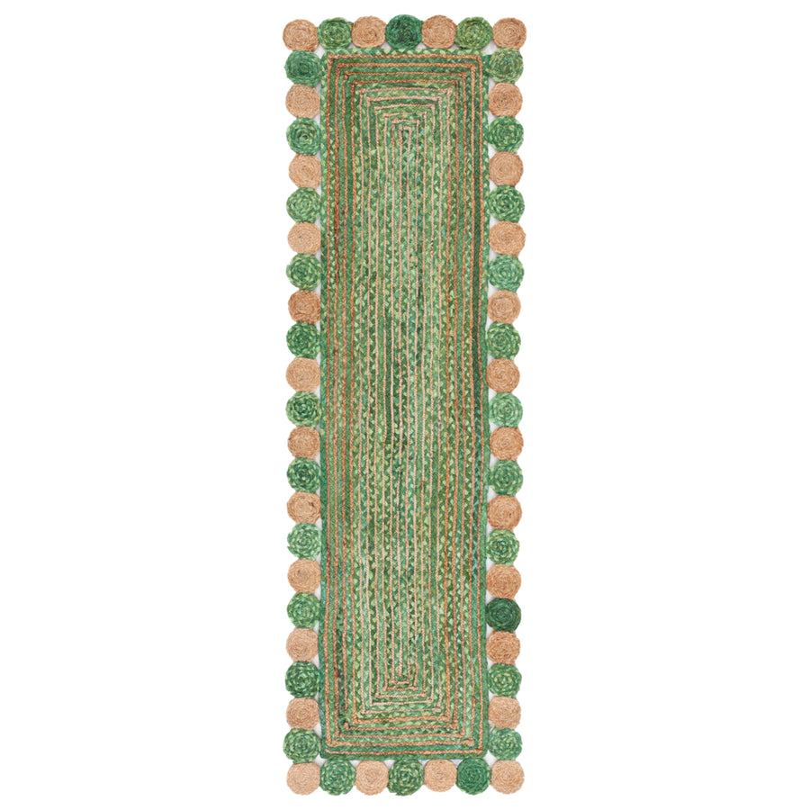 SAFAVIEH Cape Cod CAP201Y Handwoven Green / Natural Rug Image 1