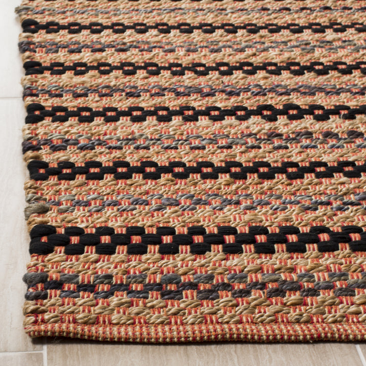 SAFAVIEH Cape Cod CAP104C Handwoven Orange / Black Rug Image 4