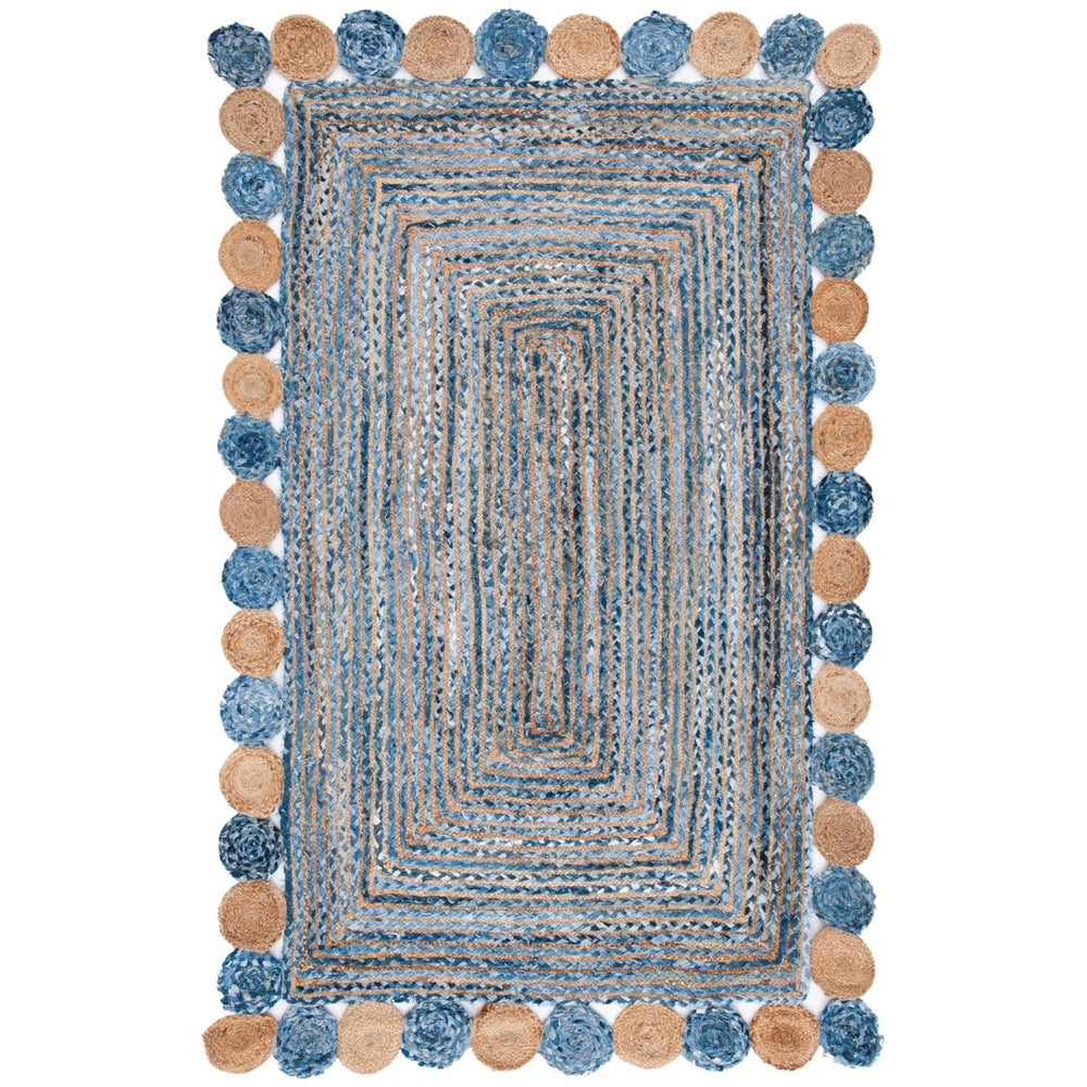 SAFAVIEH Cape Cod CAP201C Handwoven Blue / Beige Rug Image 2