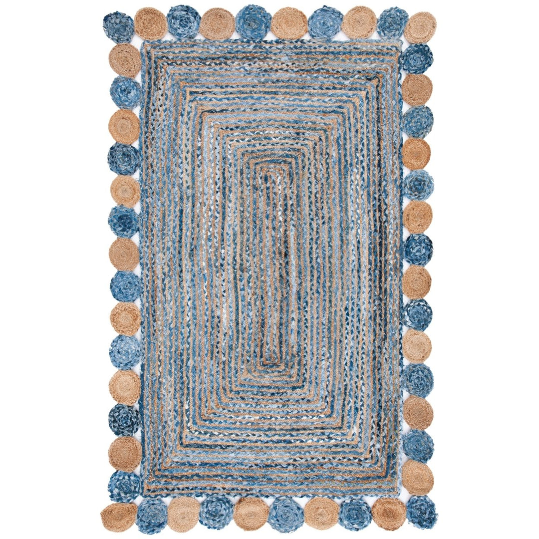 SAFAVIEH Cape Cod CAP201C Handwoven Blue / Beige Rug Image 1