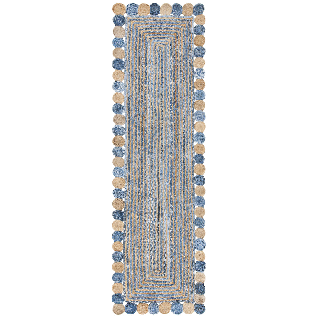 SAFAVIEH Cape Cod CAP201C Handwoven Blue / Beige Rug Image 3