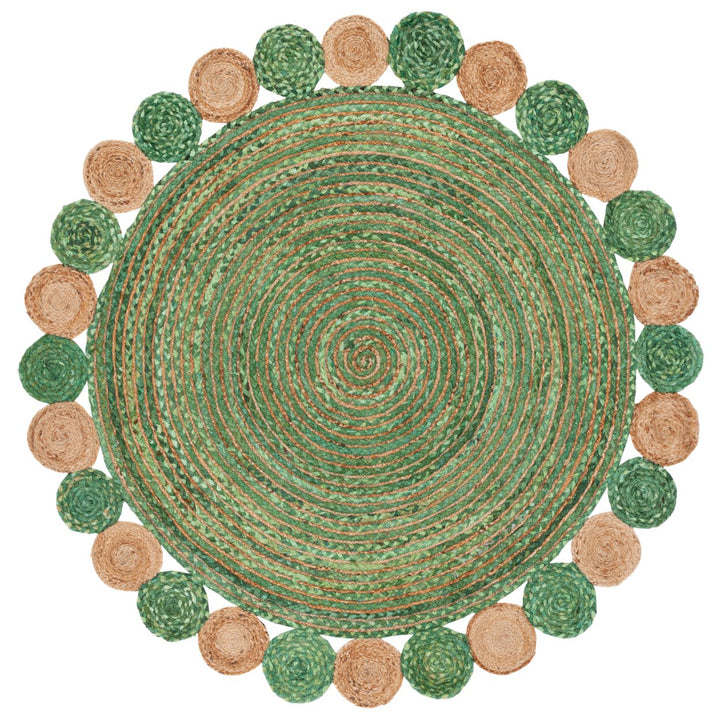 SAFAVIEH Cape Cod CAP201Y Handwoven Green / Natural Rug Image 4