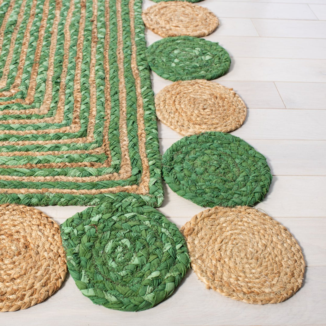 SAFAVIEH Cape Cod CAP201Y Handwoven Green / Natural Rug Image 6