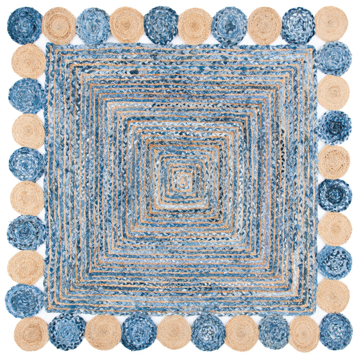 SAFAVIEH Cape Cod CAP201C Handwoven Blue / Beige Rug Image 7