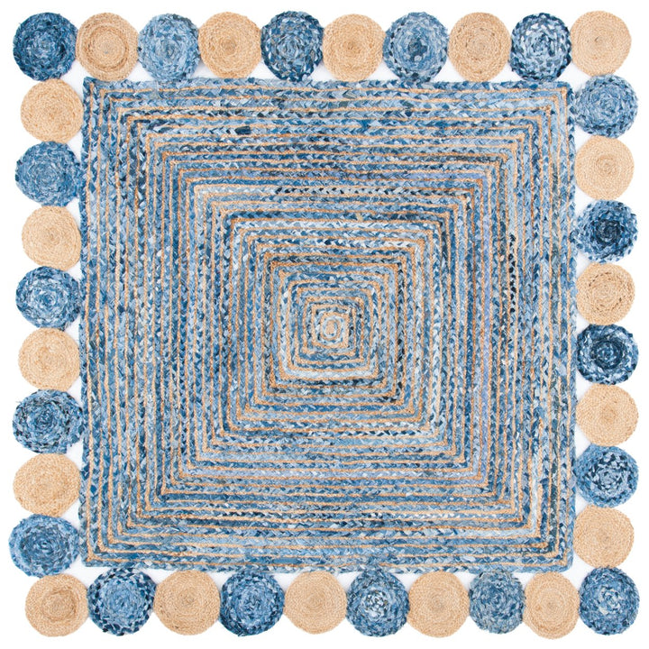 SAFAVIEH Cape Cod CAP201C Handwoven Blue / Beige Rug Image 1