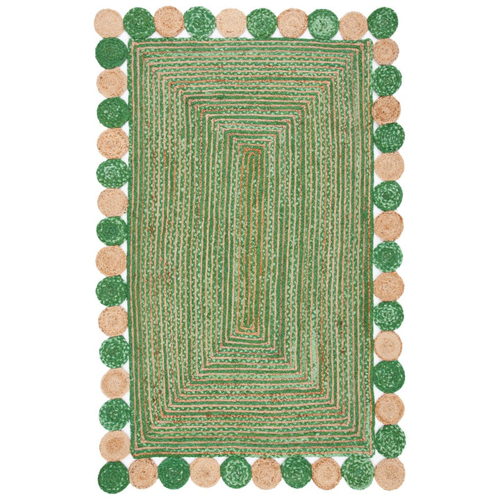 SAFAVIEH Cape Cod CAP201Y Handwoven Green / Natural Rug Image 9