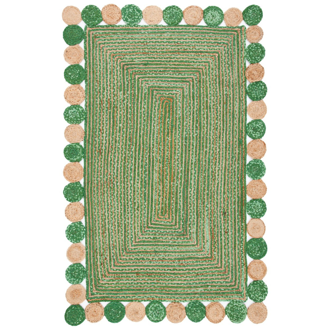 SAFAVIEH Cape Cod CAP201Y Handwoven Green / Natural Rug Image 1