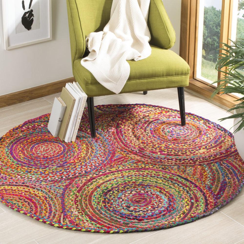 SAFAVIEH Cape Cod CAP203A Handwoven Red / Multi Rug Image 2