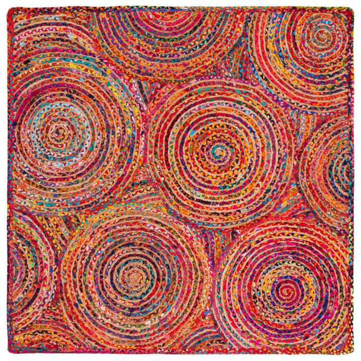 SAFAVIEH Cape Cod CAP203A Handwoven Red / Multi Rug Image 6