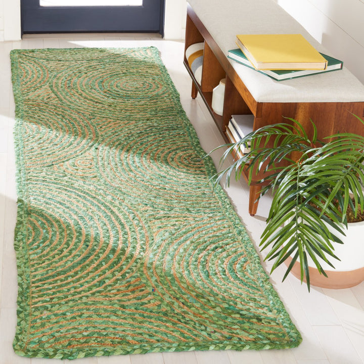 SAFAVIEH Cape Cod CAP203Y Handwoven Green / Natural Rug Image 2