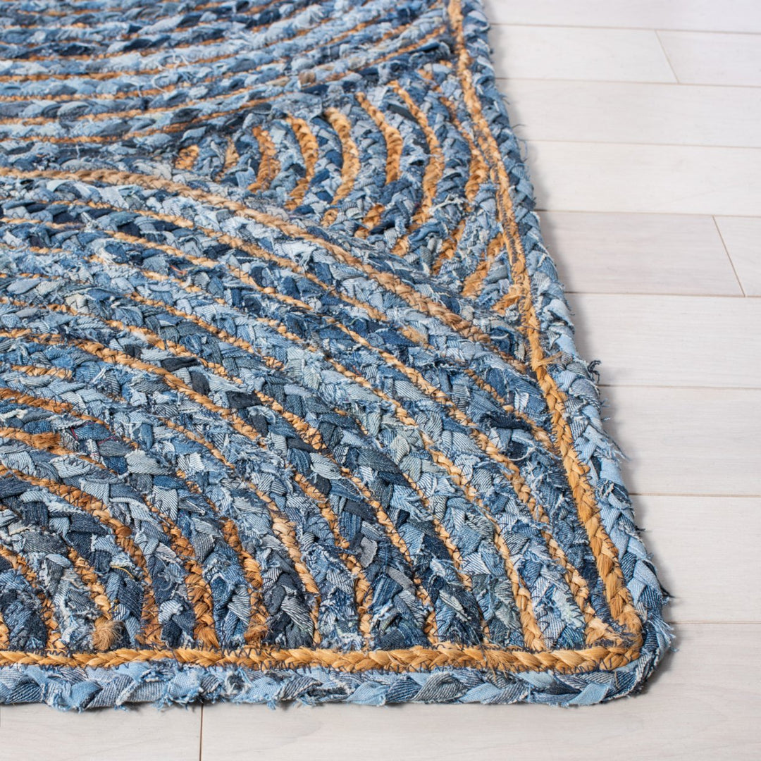 SAFAVIEH Cape Cod CAP203M Handwoven Blue / Natural Rug Image 4