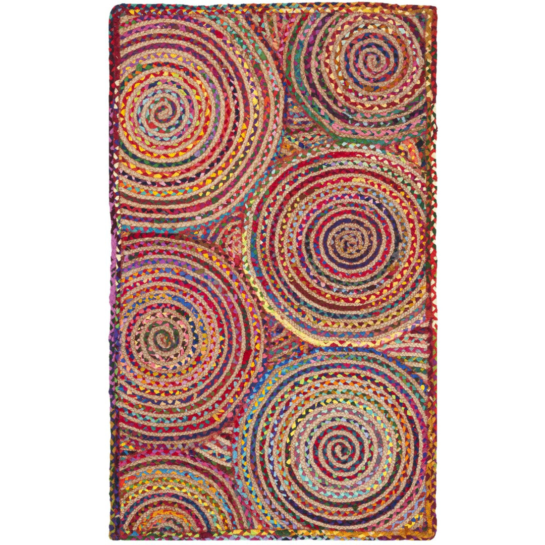 SAFAVIEH Cape Cod CAP203A Handwoven Red / Multi Rug Image 1