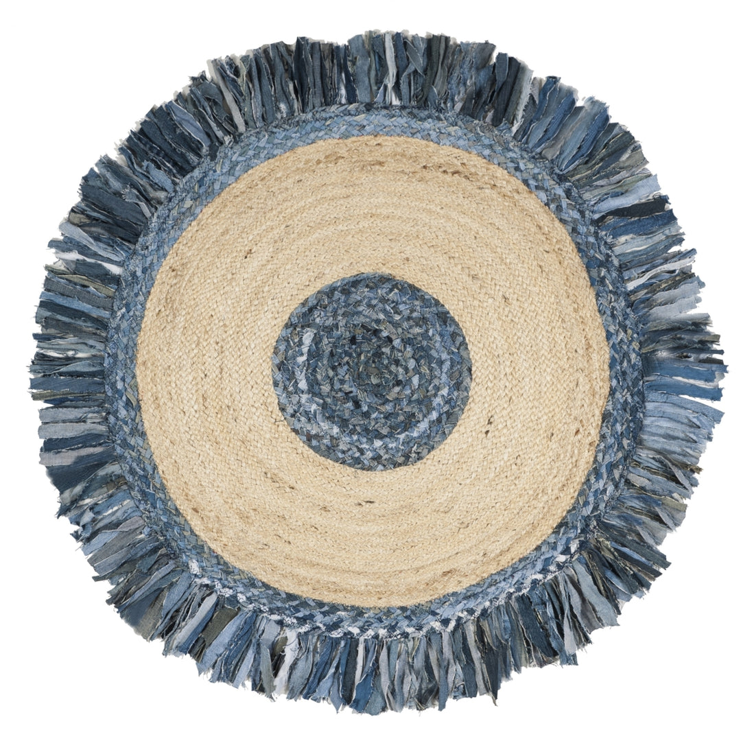 SAFAVIEH Cape Cod CAP205D Handwoven Ivory / Denim Rug Image 1