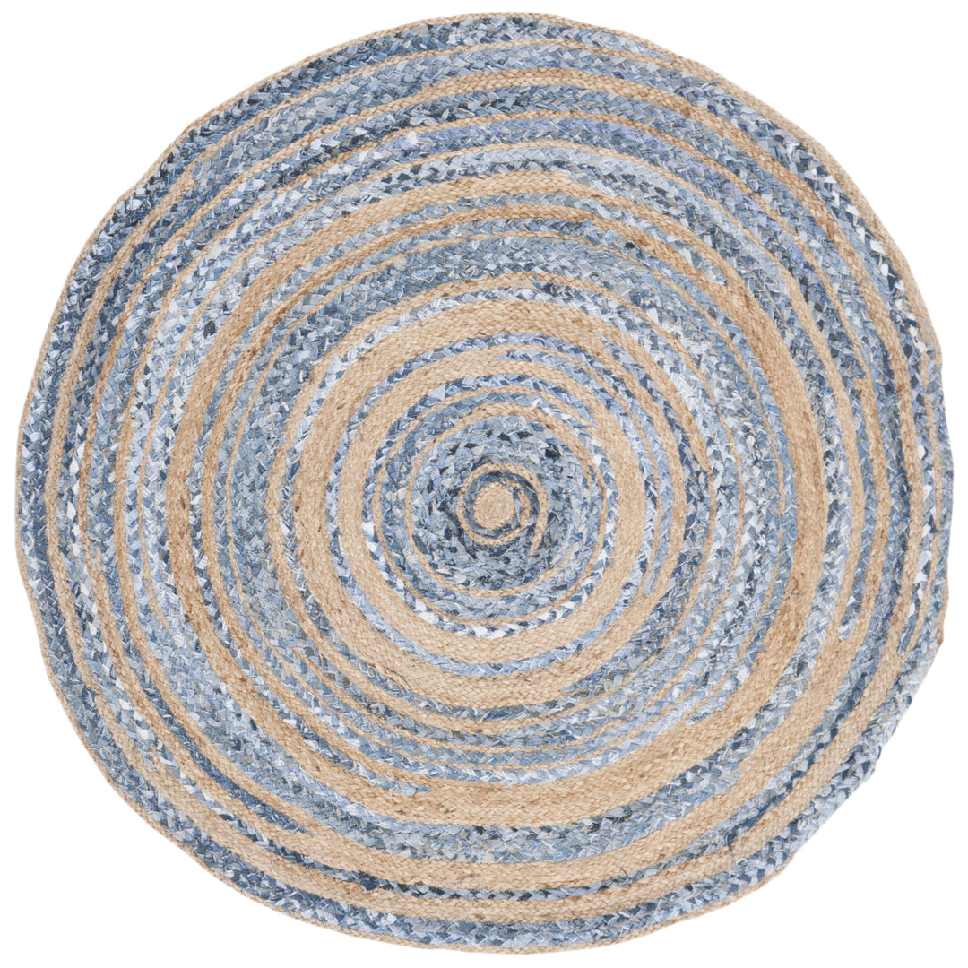 SAFAVIEH Cape Cod CAP209L Handwoven Blue / Natural Rug Image 4