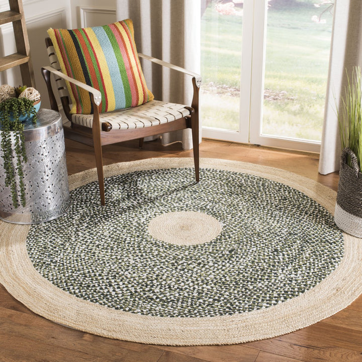 SAFAVIEH Cape Cod CAP210Y Handwoven Green / Natural Rug Image 2