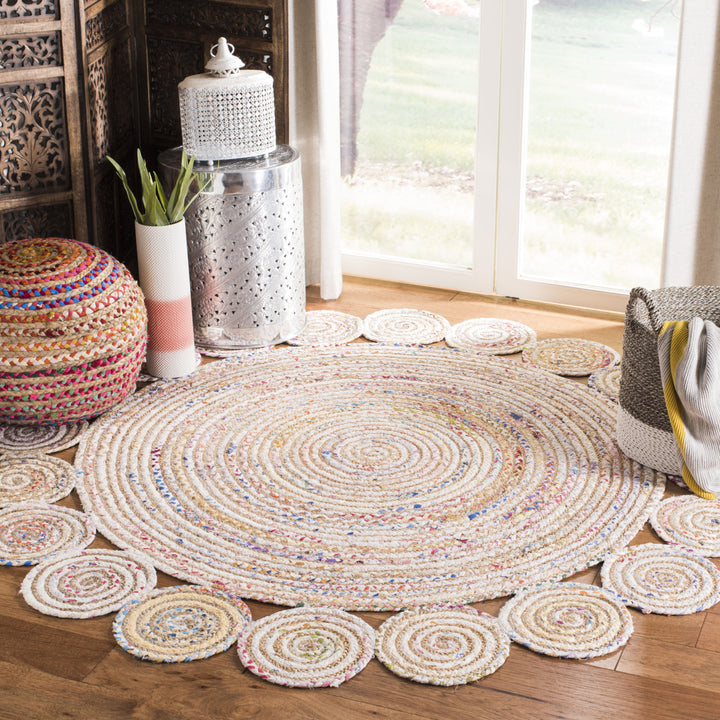 SAFAVIEH Cape Cod CAP211A Handwoven Ivory / Multi Rug Image 2