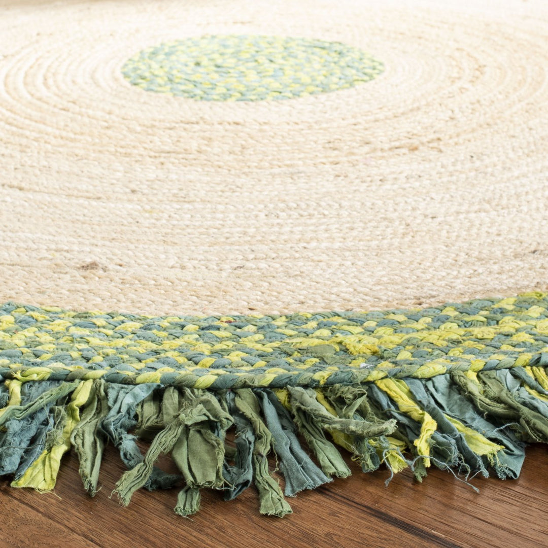 SAFAVIEH Cape Cod CAP212Y Handwoven Green / Natural Rug Image 3