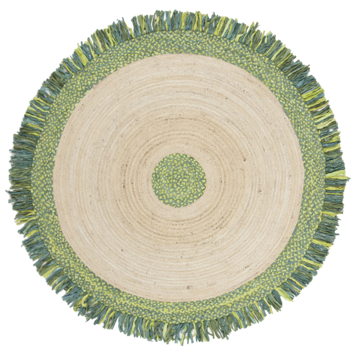 SAFAVIEH Cape Cod CAP212Y Handwoven Green / Natural Rug Image 5