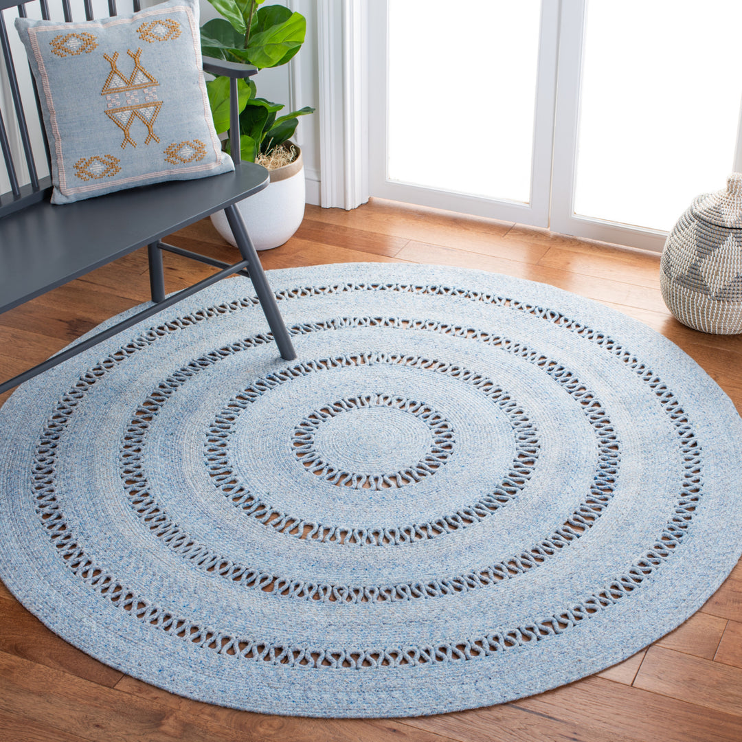 SAFAVIEH Cape Cod Collection CAP221M Handwoven Blue Rug Image 2