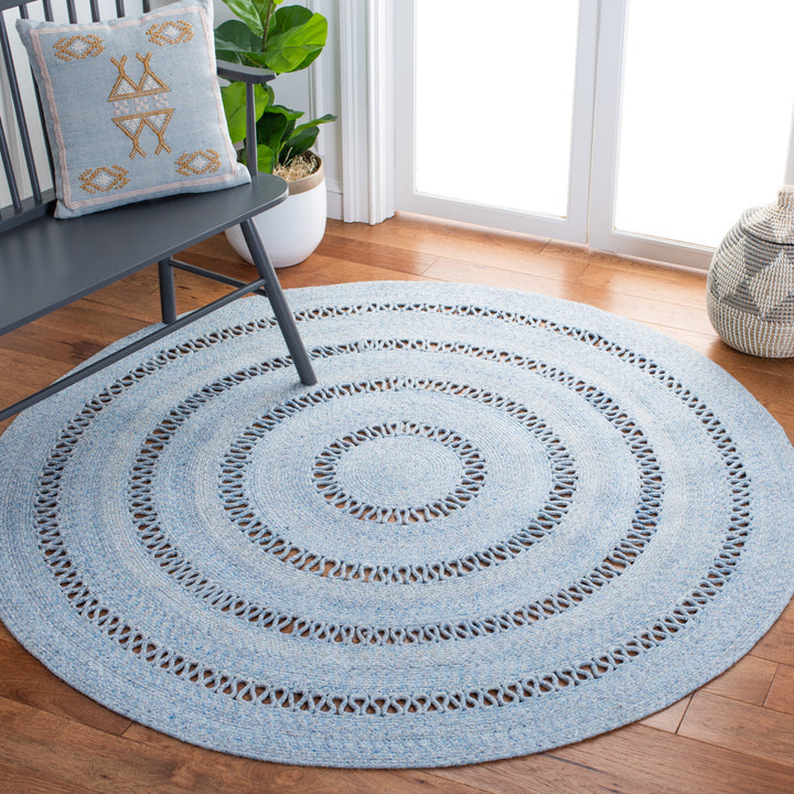 SAFAVIEH Cape Cod Collection CAP221M Handwoven Blue Rug Image 2